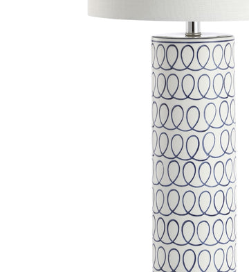 Loop 28.75" Ceramic Modern Column LED Table Lamp - JONATHAN Y